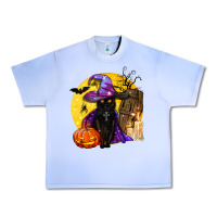 Grape Ice black witch cat coffin and moon Urban Heavy Tee - BundleAndBundleShop
