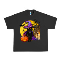 Pigment Black black witch cat coffin and moon Urban Heavy Tee - BundleAndBundleShop