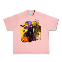 Salmon black witch cat coffin and moon Urban Heavy Tee - BundleAndBundleShop