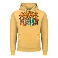 Vintage Mustard thankful mama highland cow Vintage Hoodie - RacoonDesign