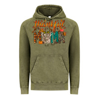 Vintage Olive thankful mama highland cow Vintage Hoodie - RacoonDesign