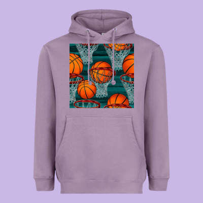 Basketball Hoop Seamless Pattern Heavyweight Hoodie Designed By Bundleandbundleshop
