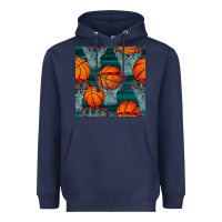 Navy basketball hoop seamless pattern Heavyweight Hoodie - BundleAndBundleShop