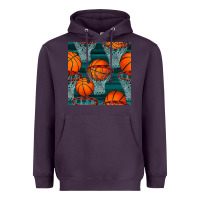 Plum basketball hoop seamless pattern Heavyweight Hoodie - BundleAndBundleShop