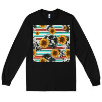 Black serape cowhide sunflowers seamless pattern 12inch Long Sleeve Tee - Jasminsmagicworld