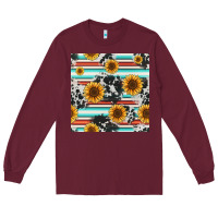 Burgundy serape cowhide sunflowers seamless pattern 12inch Long Sleeve Tee - Jasminsmagicworld