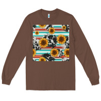 Chestnut serape cowhide sunflowers seamless pattern 12inch Long Sleeve Tee - Jasminsmagicworld
