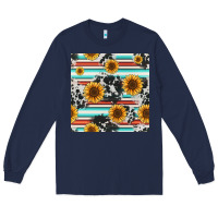 Navy serape cowhide sunflowers seamless pattern 12inch Long Sleeve Tee - Jasminsmagicworld