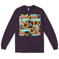 Plum serape cowhide sunflowers seamless pattern 12inch Long Sleeve Tee - Jasminsmagicworld