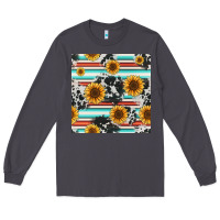 Smoke serape cowhide sunflowers seamless pattern 12inch Long Sleeve Tee - Jasminsmagicworld