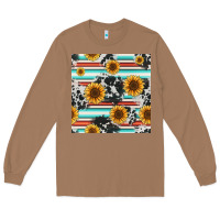 Toasted Coconut serape cowhide sunflowers seamless pattern 12inch Long Sleeve Tee - Jasminsmagicworld