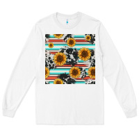 White serape cowhide sunflowers seamless pattern 12inch Long Sleeve Tee - Jasminsmagicworld