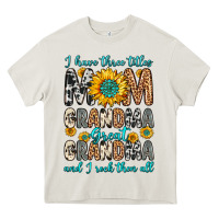 Cream i have three tittles mom grandma great grandma Heavy Core Tee - Zillion Design Studio