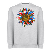 Heather Grey sunflower front Heavyweight Sweatshirt - AdoDesignShop