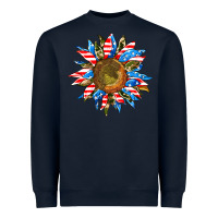 Navy sunflower front Heavyweight Sweatshirt - AdoDesignShop