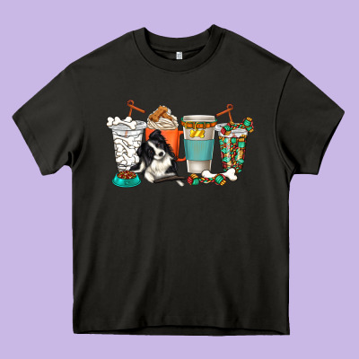 Alaskan Border Collie Dog Coffee Cups Heavy Core Tee Designed By Texasbilliewilder