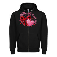 Black happy valentine's day hearts Zipper Hoodie - MaliasSmallBusiness