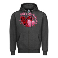 Charcoal Heather happy valentine's day hearts Zipper Hoodie - MaliasSmallBusiness