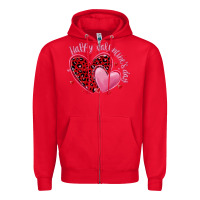Red happy valentine's day hearts Zipper Hoodie - MaliasSmallBusiness
