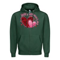 Sports Green happy valentine's day hearts Zipper Hoodie - MaliasSmallBusiness