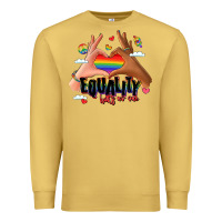 Antique Gold equality hurts no one lgbtq hands Premium Sweatshirt - LillyAllenDesigns