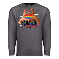 Charcoal Heather equality hurts no one lgbtq hands Premium Sweatshirt - LillyAllenDesigns