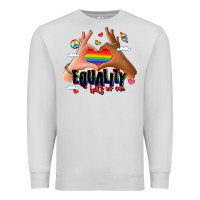 Dove Grey equality hurts no one lgbtq hands Premium Sweatshirt - LillyAllenDesigns