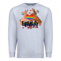 Heather Grey equality hurts no one lgbtq hands Premium Sweatshirt - LillyAllenDesigns