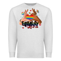 Oatmeal Heather equality hurts no one lgbtq hands Premium Sweatshirt - LillyAllenDesigns