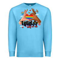 Ocean Blue equality hurts no one lgbtq hands Premium Sweatshirt - LillyAllenDesigns