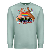 Seafoam equality hurts no one lgbtq hands Premium Sweatshirt - LillyAllenDesigns