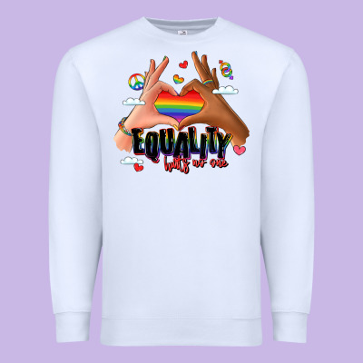 Equality Hurts No One Lgbtq Hands Premium Sweatshirt Designed By Lillyallendesigns