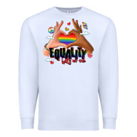 White equality hurts no one lgbtq hands Premium Sweatshirt - LillyAllenDesigns