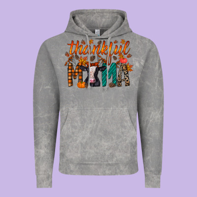Thankful Mama Holstein Cow Vintage Hoodie Designed By Racoondesign