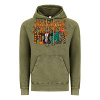Vintage Olive thankful mama holstein cow Vintage Hoodie - RacoonDesign