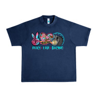 Navy peace love racing Urban Heavy Tee - AdoDesignShop