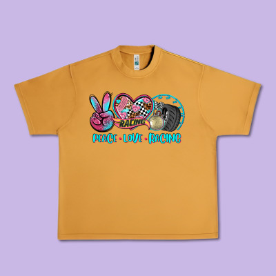 Peace Love Racing Urban Heavy Tee Designed By Adodesignshop