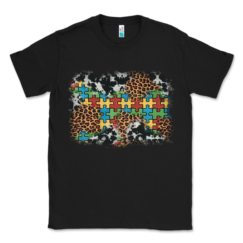 Autism Awareness Leopard Cowhide Background Classic Tee by Artiststas | Teevron