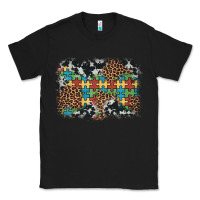 Black autism awareness leopard cowhide background Classic Tee - Artiststas