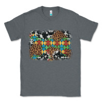 Charcoal Heather autism awareness leopard cowhide background Classic Tee - Artiststas