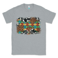Heather Grey autism awareness leopard cowhide background Classic Tee - Artiststas