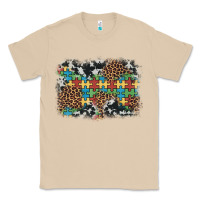 Mushroom autism awareness leopard cowhide background Classic Tee - Artiststas
