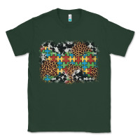 Sports Green autism awareness leopard cowhide background Classic Tee - Artiststas