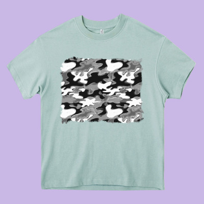 Black And White Camouflage Background Heavy Core Tee Designed By Artiststas