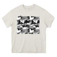 Cream black and white camouflage background Heavy Core Tee - Artiststas