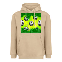 Mushroom soccer balls with field  and tactics seamless pattern Heavyweight Hoodie - BundleAndBundleShop