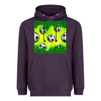 Plum soccer balls with field  and tactics seamless pattern Heavyweight Hoodie - BundleAndBundleShop