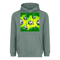Sage soccer balls with field  and tactics seamless pattern Heavyweight Hoodie - BundleAndBundleShop