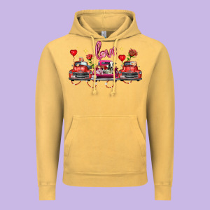 Valentine's Day Farm Trucks Farm Animals Vintage Hoodie Designed By Fadigitalartstudio