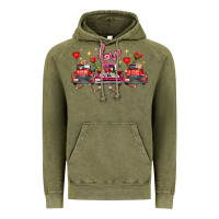 Vintage Olive valentine's day farm trucks farm animals Vintage Hoodie - FaDigitalArtStudio